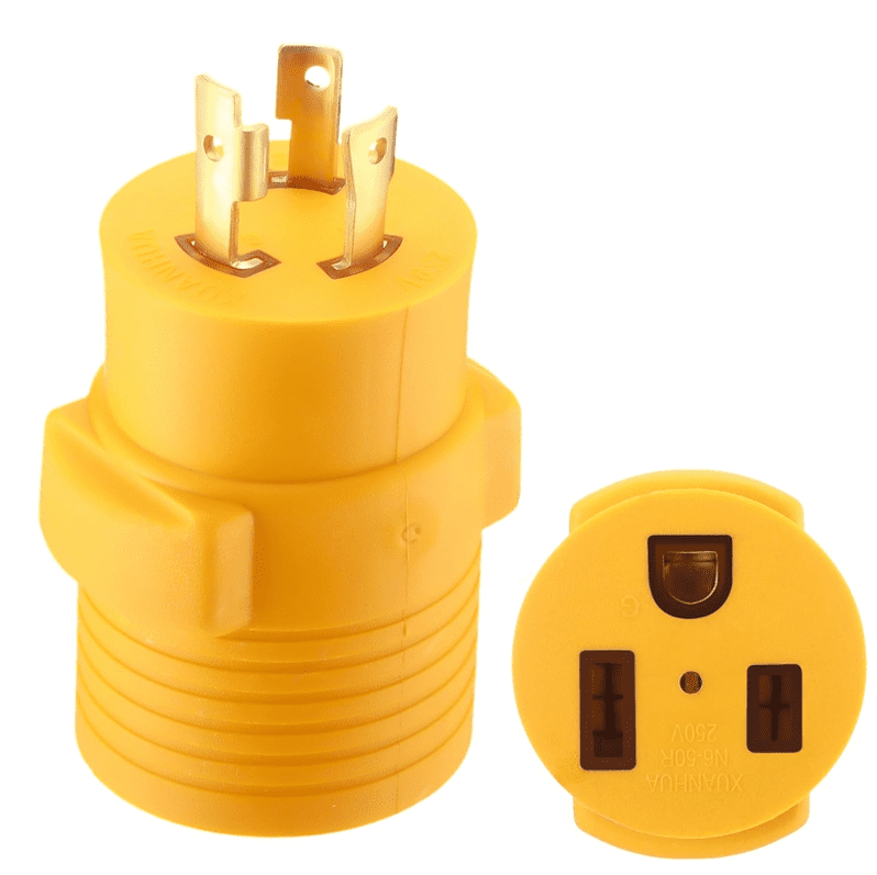 BALoFI NEMA L6-30P to 6-50R Heavy-Duty Adapter - 30A Twist-Lock Male to 50A Female Connector for Generator, Welder, EV Charger & RV (240V, Yellow)