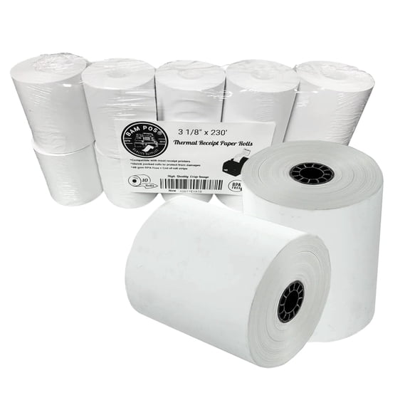 BAM POS Thermal Paper Rolls 3 1/8 x 230 (10 rolls)