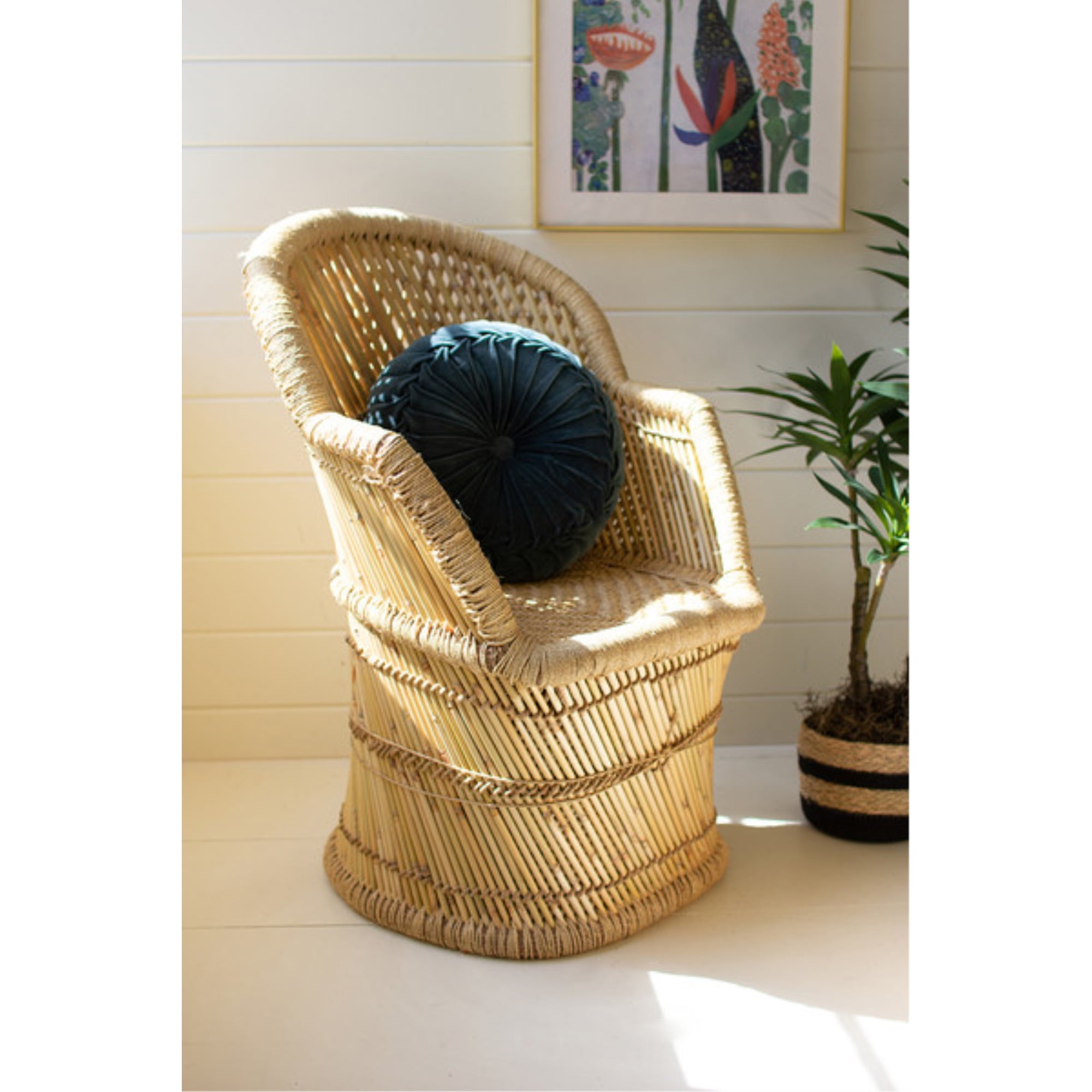 Woven Bamboo and Rope Chair