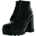 thumbnail image 1 of BAMBOO JONAS-02 Women Lace Up Chunky Heel Lug Sole Platform Combat Ankle Bootie, Black CRP, 8, 1 of 4