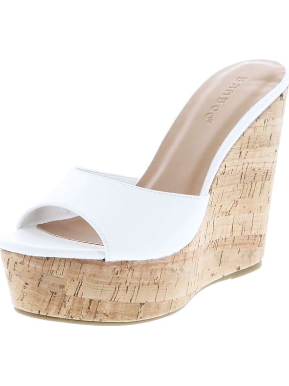 Women's Clear Band Platform Wedge Slide