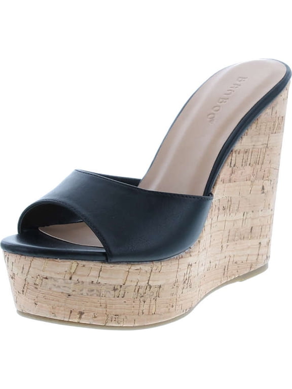 Women's Clear Band Platform Wedge Slide