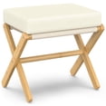 thumbnail image 1 of Bamboohomie Small Ottoman Foot Rest, Foldable Bamboo X-Leg Stool with Padded Cushion, Patio Ottoman for Living Room, Natural, 1 of 7