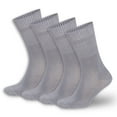 thumbnail image 1 of BAMBOOVEN Mens & Womens Rayon Made From Bamboo Diabetic 4 Pairs Crew Socks (US, Numeric, 9, 12, Regular, Regular, Grey), 1 of 2