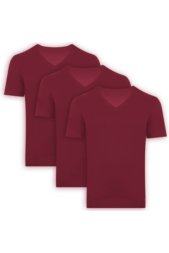 V-Neck T-Shirts - Mens Undershirts Rayon Made from Bamboo - Modern Fit, Breathable, Moisture Wicking Undershirts for Men - 3 Pack (Dark Gray)