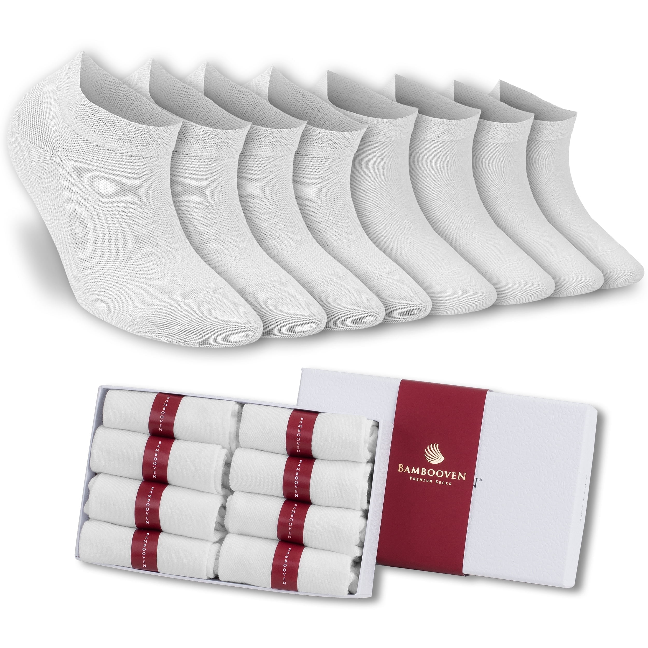 Bambooven Women's Bamboo Ankle Socks -Odor Free & Breathable, 8 pairs, Size: 6-9