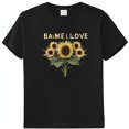 BAMELLOVE Sunflower Graphic Black TShirt Elegant Design Inspired by