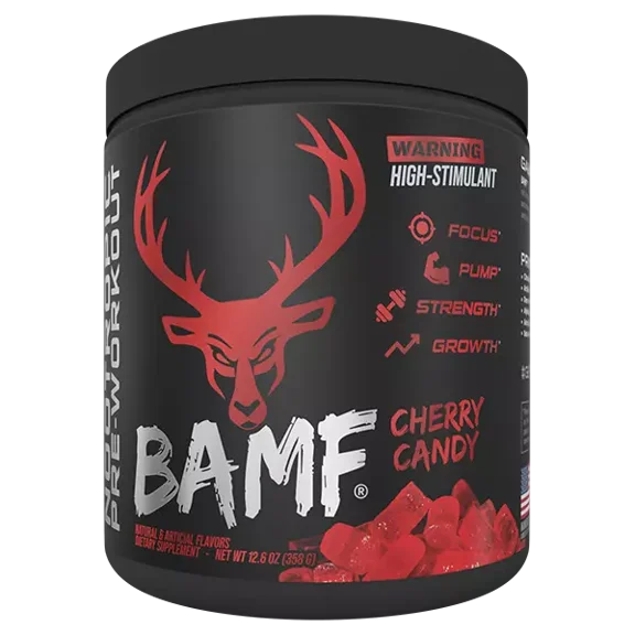 BAMF HIGH STIMULANT NOOTROPIC PRE-WORKOUT Energy Pump Focus 30 Serving(Cherry Hard Candy)