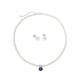 thumbnail image 1 of BAMIKI Cultured Saltwater Purple Pearl Jewelry Set, 4-5mm Strand Necklace, 10-11mm Pendant, 6-7mm Stud Earrings, S925 Silver Clasp, 45+5cm Adjustable Chain, Elegant Gift for Women, 1 of 7