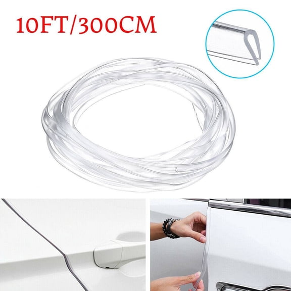 BAMILL 10ft Clear Strip Car Door Edge Trim Molding Rubber Guard Scratch Protector Decor