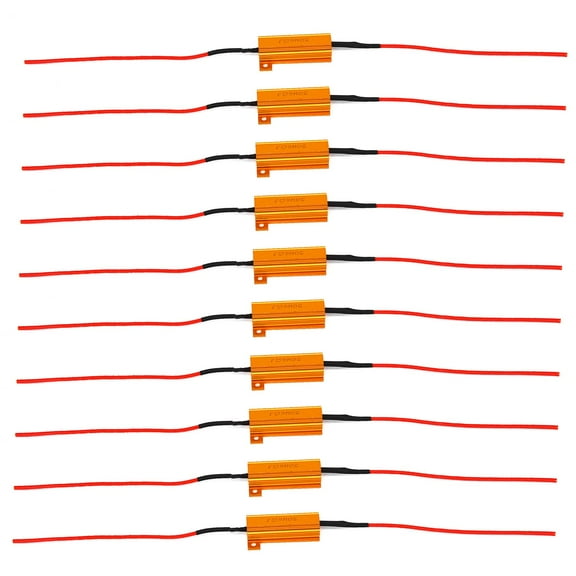 BAMILL 10pcs 50W 6 ohm LED Lamp Decoder Brake Light Fault Canceller Resistor Decoder