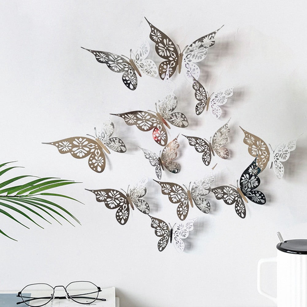 BAMILL 12 pcs 3D Butterfly Wall Stickers Room DIY Decal Home Decor ...