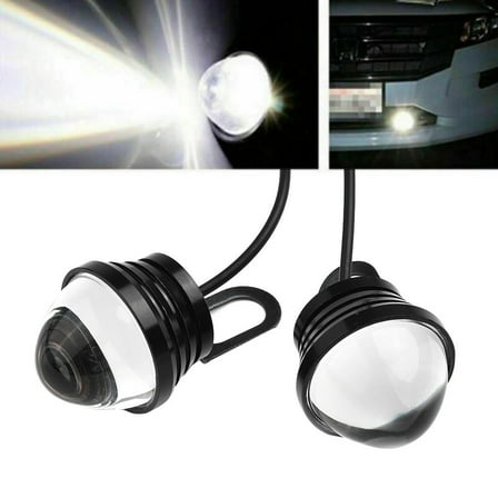 BAMILL 2*LED White Fish Eye Car DRL 10W Projector Lens Fog Lamp Daytime Running Light