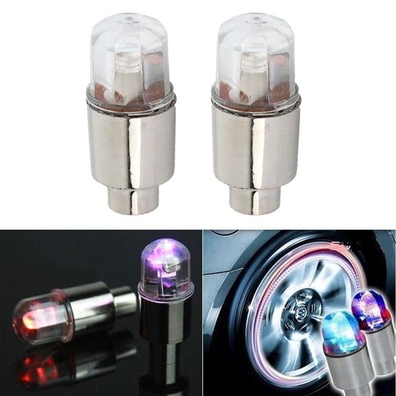 BAMILL 2PCS Car Wheel Tire Tyre Air Valve Stem LED Light Covers Auto Accessories