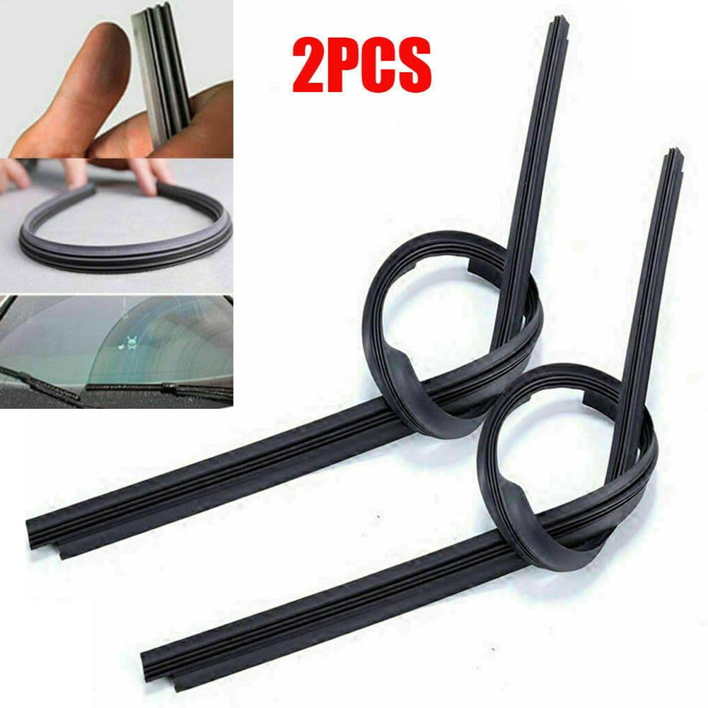 BAMILL 2Pcs 26'' Silicone Wiper Blade Frameless for Auto Windshield Black
