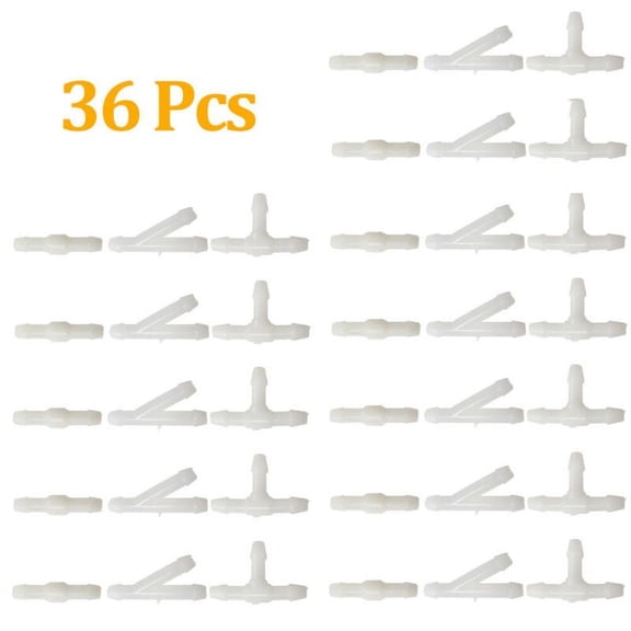 BAMILL 36pcs Windshield Wiper Tube T/Y/I Type Splitter Windshield Washer Hose Connector