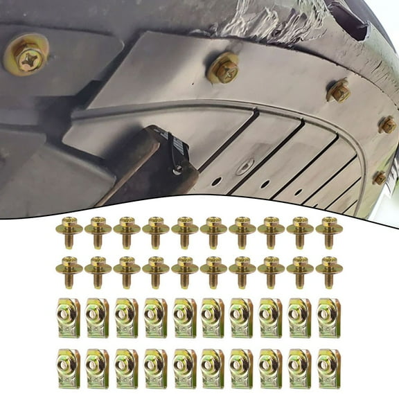 BAMILL 40Pcs Body Bolts U-Nuts Clips Engine Bottom Fender Liners Push Retainers Fasteners