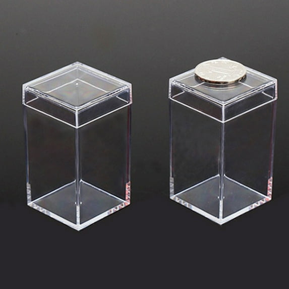 BAMILL 4Pcs Small Clear Dust Storage Boxs Jewelry Container Nail Screws Handmade studio