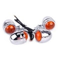 thumbnail image 1 of BAMILL 4x Motorcycle Chrome Metal Turn Signal Light Indicator For Harley Chopper, 1 of 1