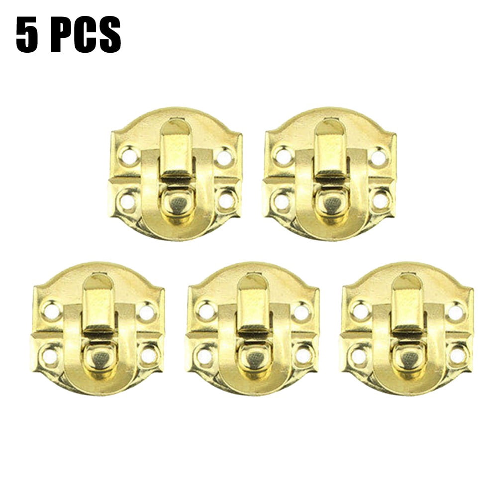 Juvielich Vintage Box Hasp Lock Latch – 5-Pack With Screws, Zinc Alloy, Bronze Finish, 62x40mm