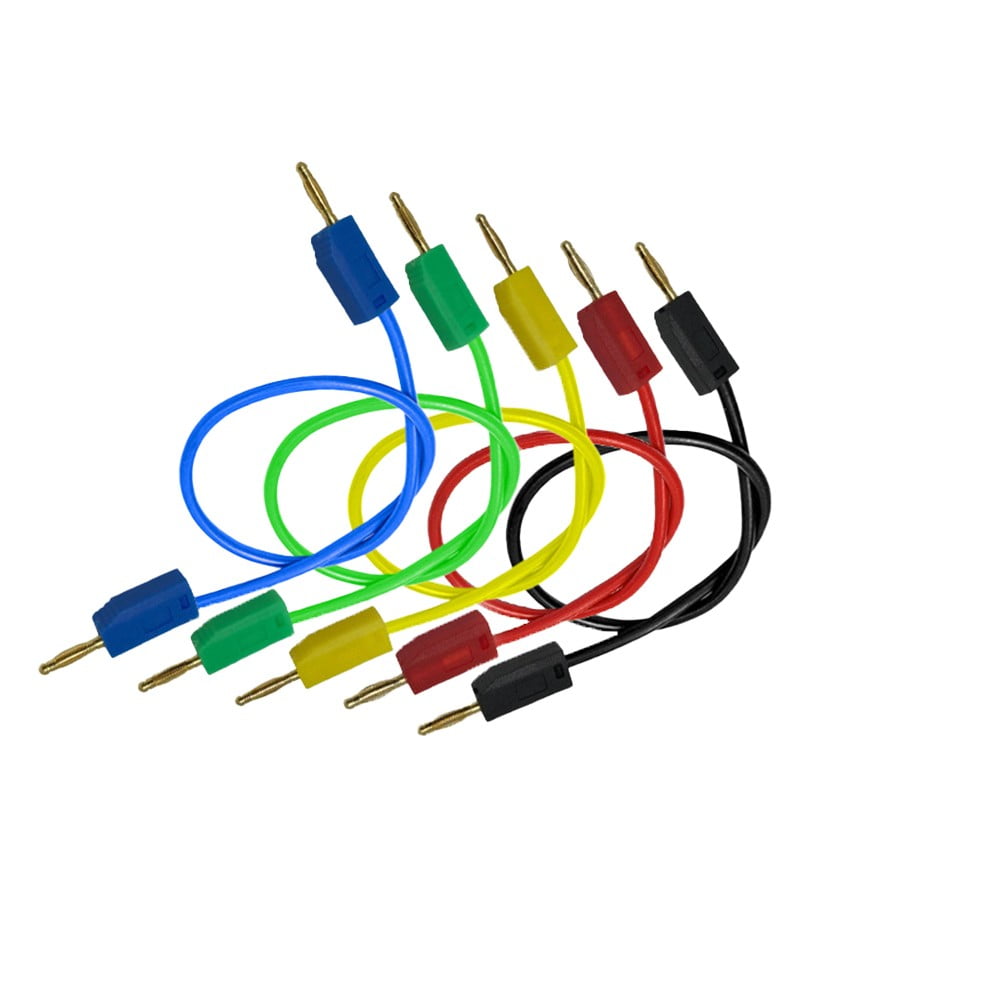 BAMILL 5PCS 2MM Stackable Gold Plated Banana Plug Test Jumper Wire