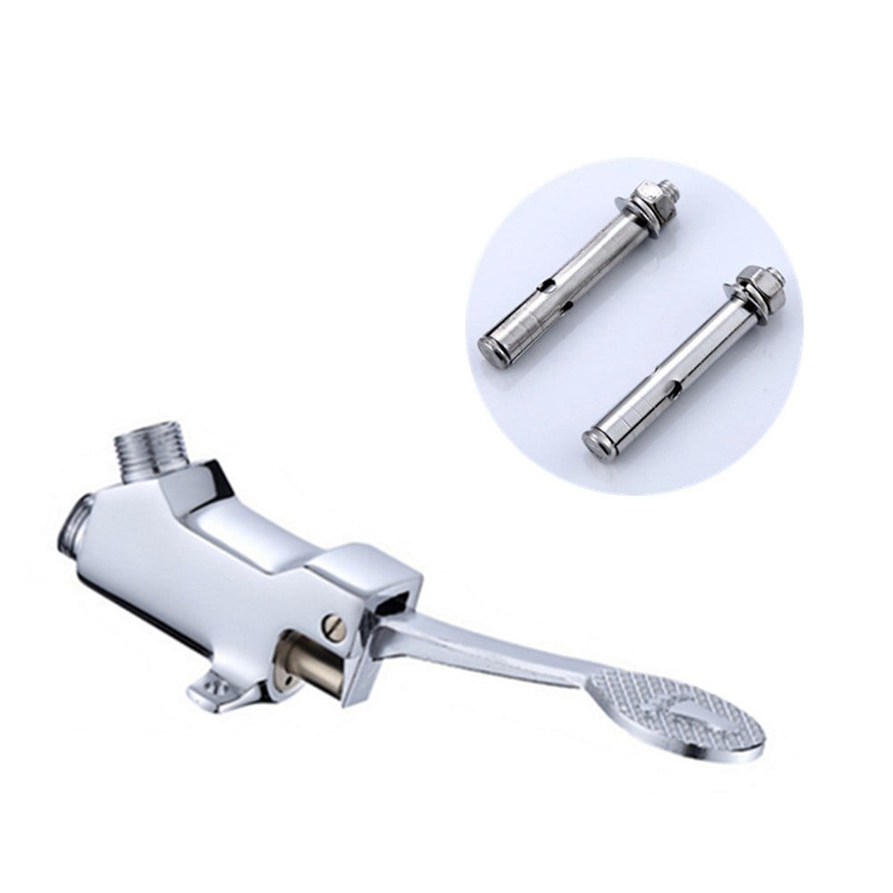 BAMILL Bathroom Sink Faucet Floor Foot Pedal Control Switch Copper ...