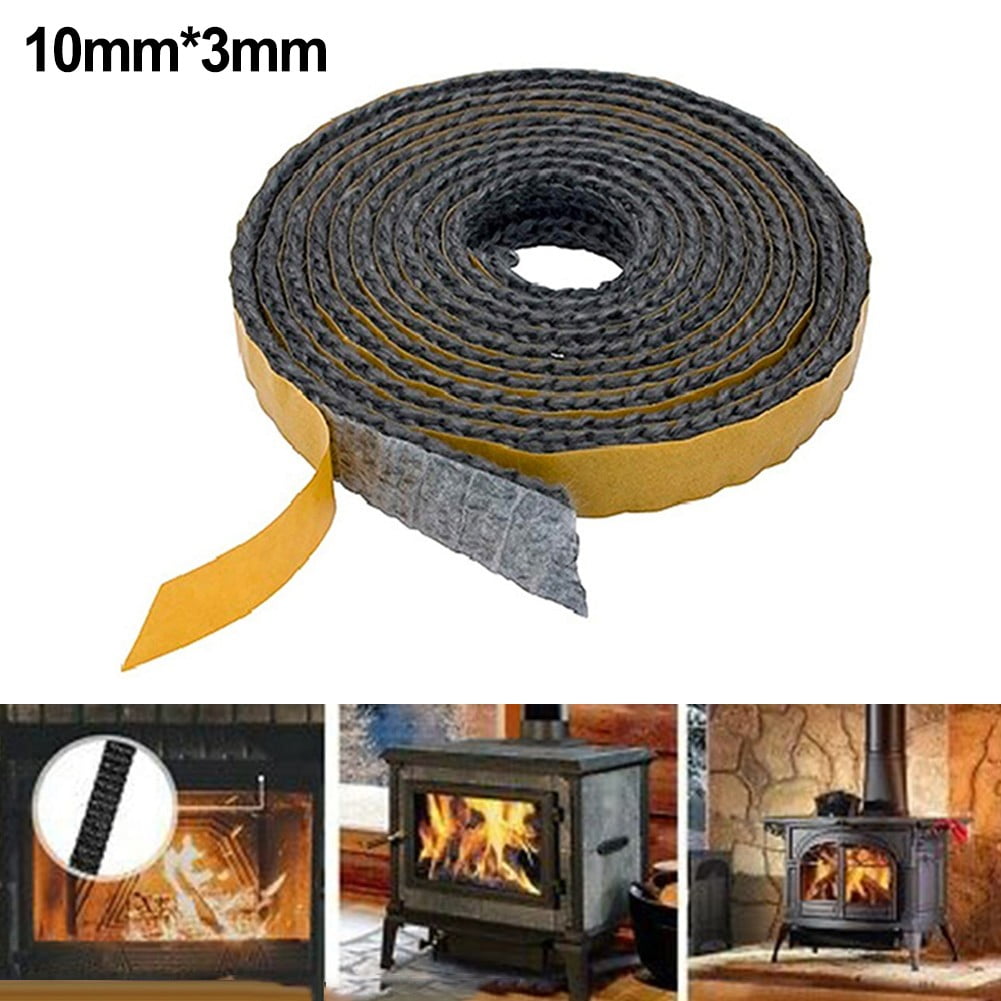 BAMILL Black Flat Stove Rope Self Adhesive Glass Seal Stove Fire Rope ...