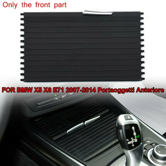 BAMILL Car Front Storage Box Console Roller Blind Cover For BMW X5 X6 E71 2007-2014