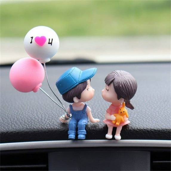 BAMILL Car Interior Dashboard Accessories Cute Cartoon Couples Figure Ornament