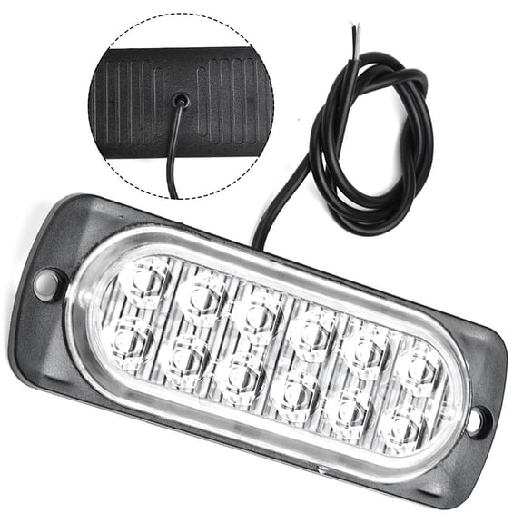 BAMILL DC 12V 36W White 12LED Car Truck Safety Urgent Always Bright Light Lamp