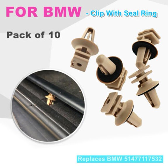 BAMILL FOR BMW Sill Plate - Clip With Seal Ring 51477117532 Pack of 10 Beige NEW