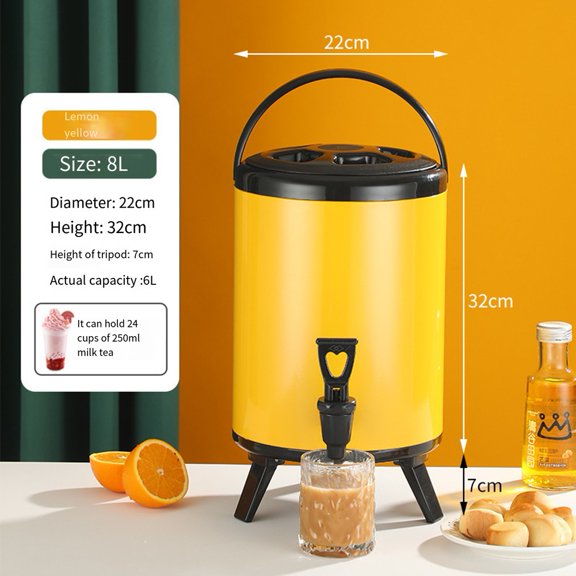 BAMILL Insulated Tea Bucket Can Be Used For Outdoor Camping Yellow 8L