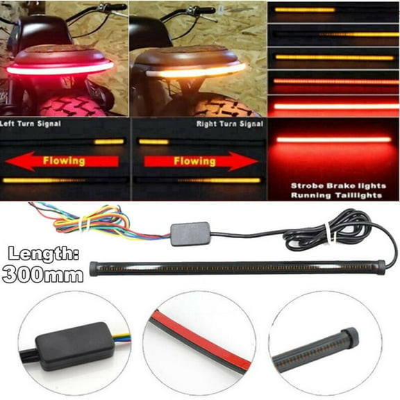 BAMILL Motorcycle Sequential Switchback Flowing LED Tail Brake Turn Signal Strip Lights