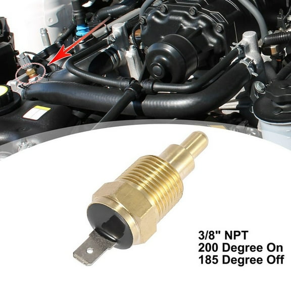 BAMILL Radiator Fan Thermo Sensor Switch for Car 3/8" NPT 200 Degree on 185 Degree Off