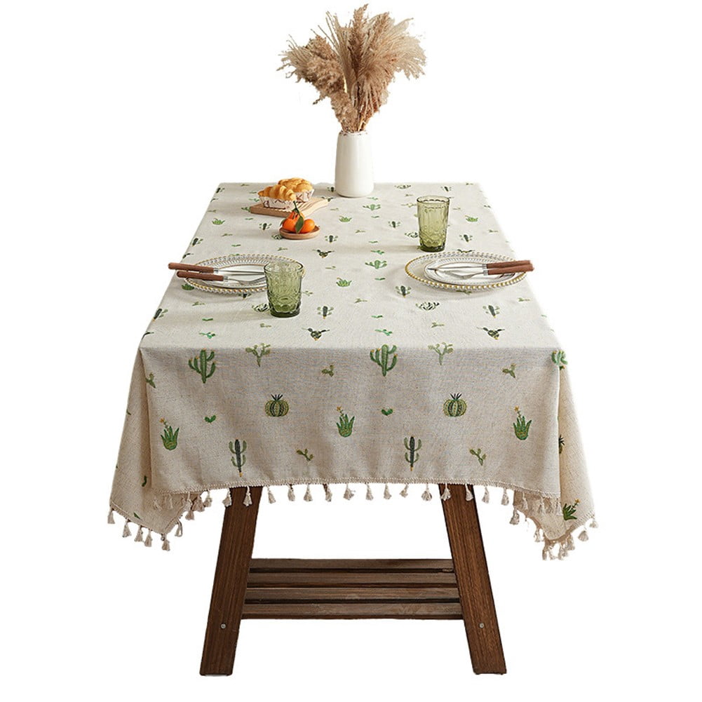 BAMILL Table Mats Thickened Linen With Embroidery For Dining Coffee ...