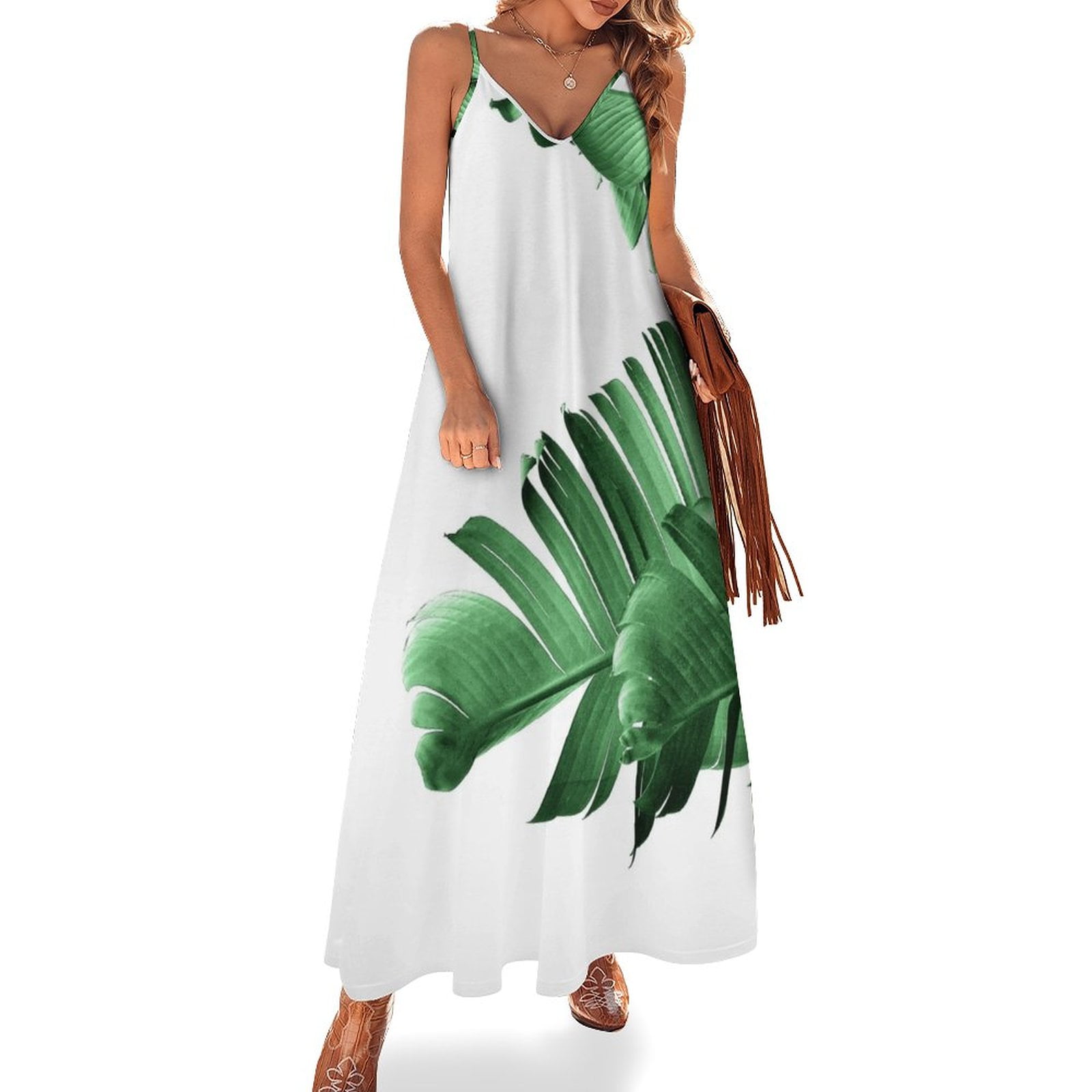 BANANA LEAF Sleeveless Dress Summer Woman Dress Ladies Dresses For Banana leaf sleeveless dress summer woman dress ladies dresses for
