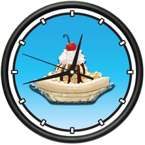 BANANA SPLIT Wall Clock ice cream shop parlor decor