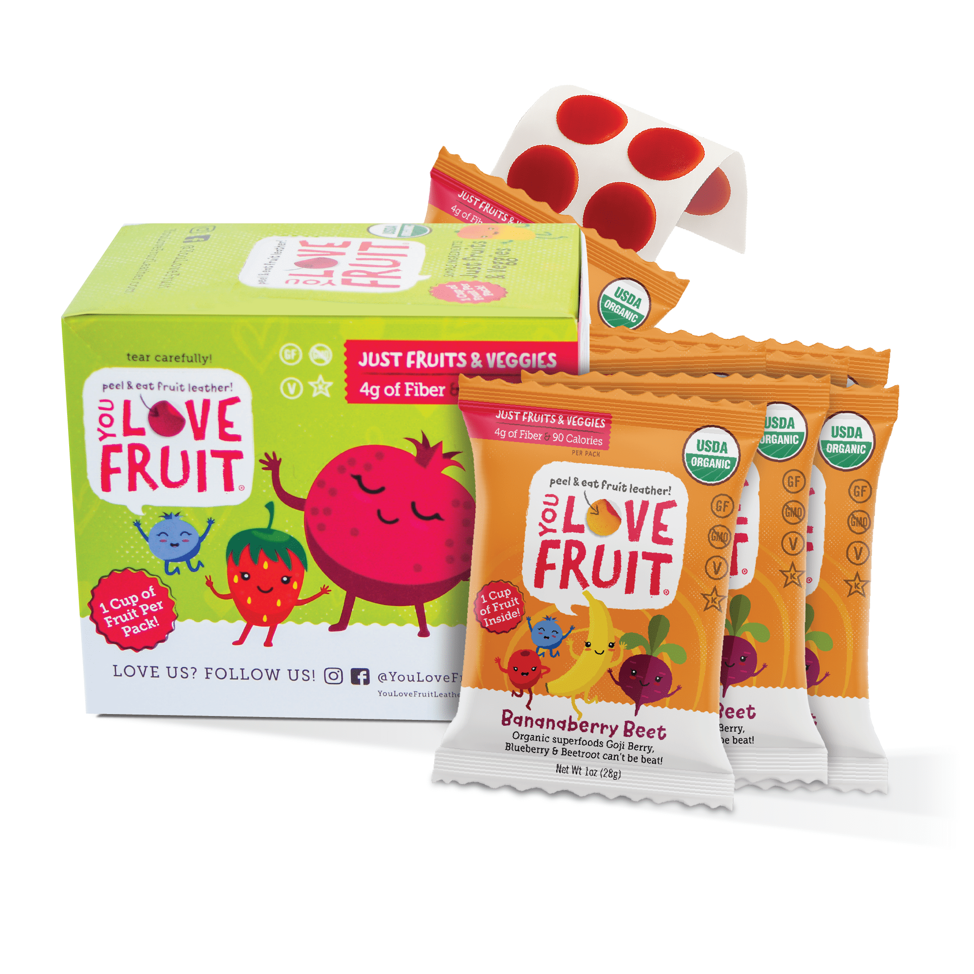 KIWI BERRY All Natural Fruit Snacks, Healthy Snack Pack, Real