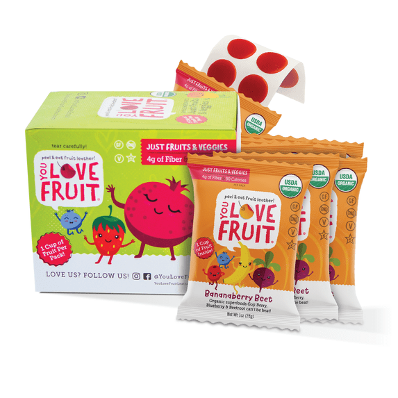 BANANABERRY BEET All Natural Fruit Snacks, Healthy Snack Pack, Real Fruit! Gluten Free, Non GMO, Vegan, Fiber packed, Low Fat, Kosher, Variety Pack, Great For Adding To Gift Box, 1.0 oz (Pack of 12)