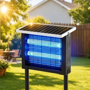 BANBERS Solar Mosquito Killer Lamp - Outdoor Portable Camping Mosquito Killer - Wireless Solar Insect Repellent Device - Moth Trap - Suitable for Courtyards, Gardens, Balconies, RV Camping