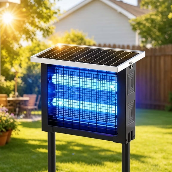 BANBERS Solar Mosquito Killer Lamp - Outdoor Portable Camping Mosquito Killer - Wireless Solar Insect Repellent Device - Moth Trap - Suitable for Courtyards, Gardens, Balconies, RV Camping