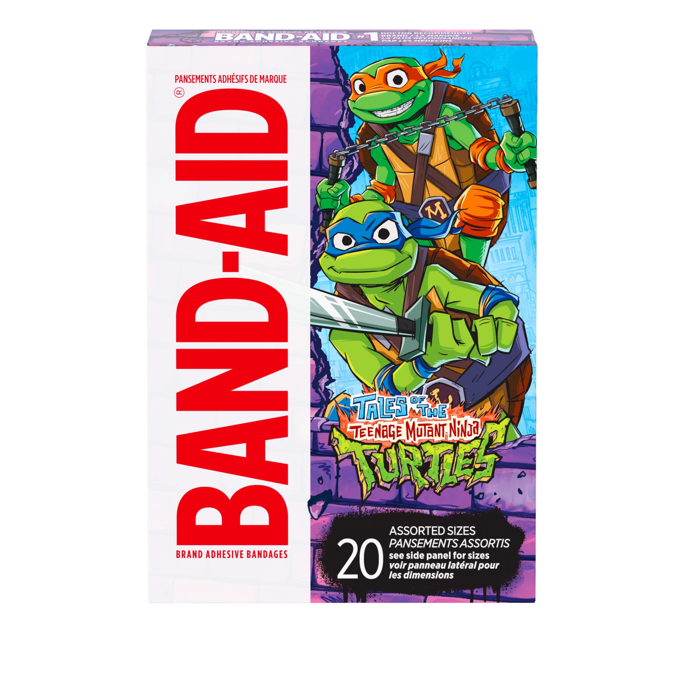 BAND-AID Brand Bandages for Kids, Nickelodeon TMNT, Assorted, 20 Count