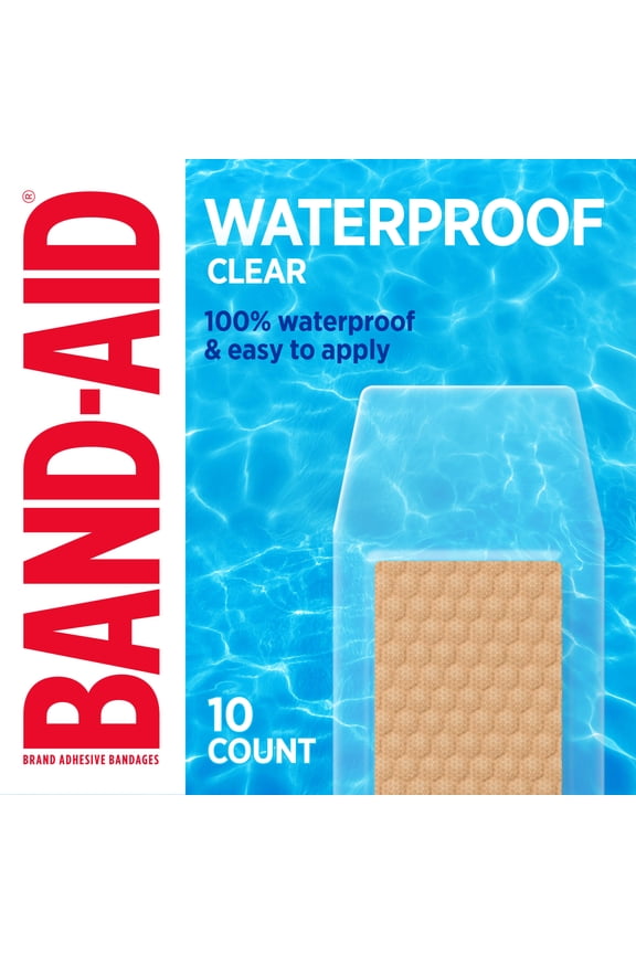 Brand Clear Waterproof Adhesive Bandages, Large, 10 Count