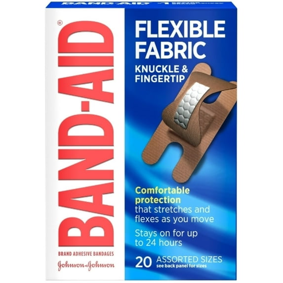 BAND-AID Flexible Fabric Bandages Knuckle & Fingertip 20 Each