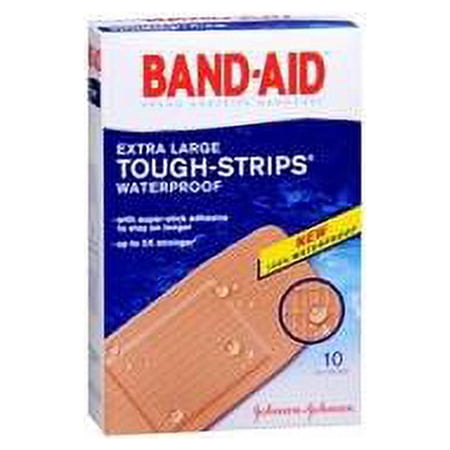BAND-AID Tough-Strips Adhesive Bandages Extra Large 10 Each