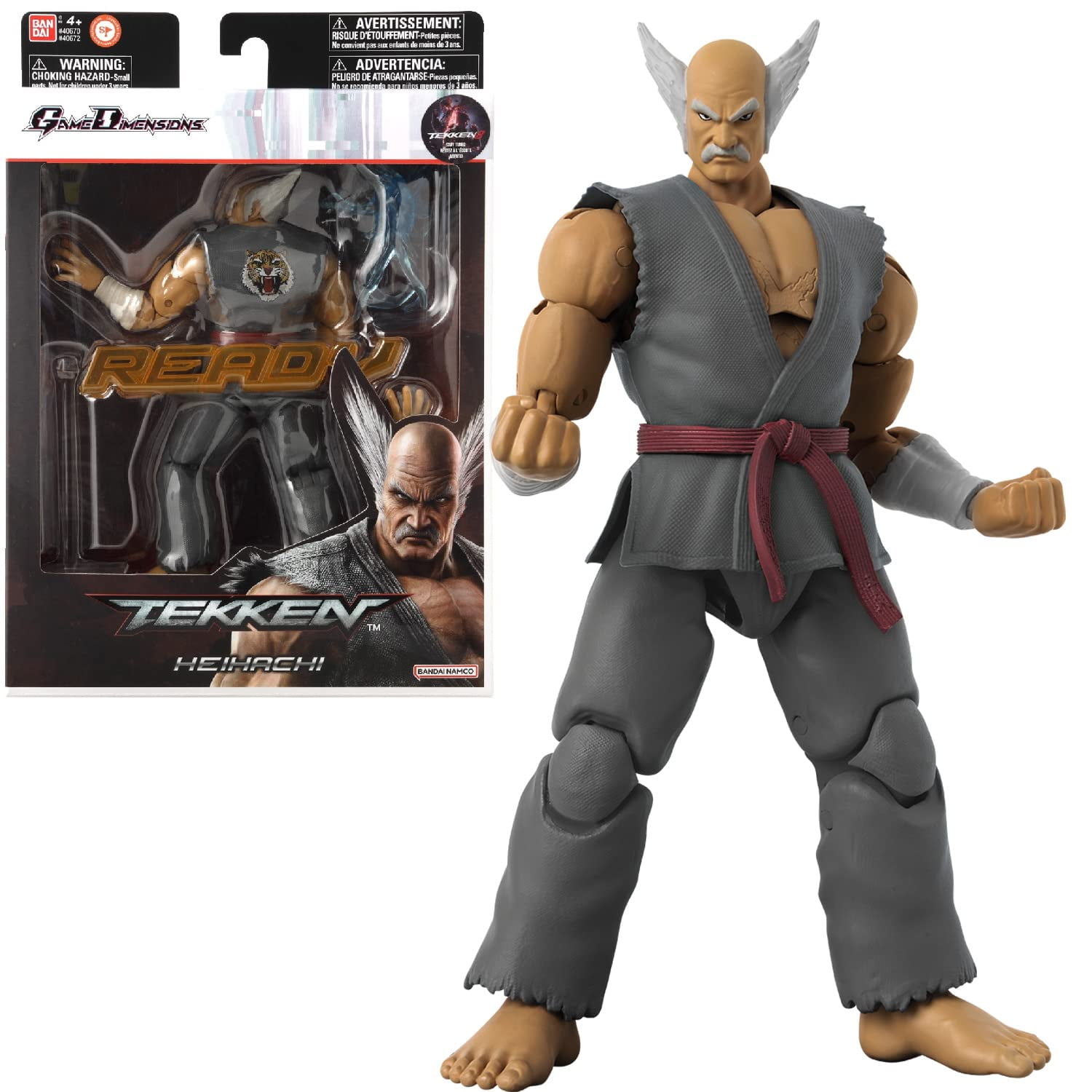 BANDAI Game Dimensions Tekken Heihachi Mishima Action Figure 17cm Heihachi Figure With 17 Poi