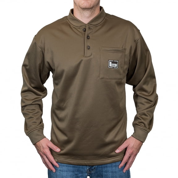 BANDED Men's Tec Fleece Henley Shirt, Color: Spanish Moss, Size: L (B1030006-SM-L)