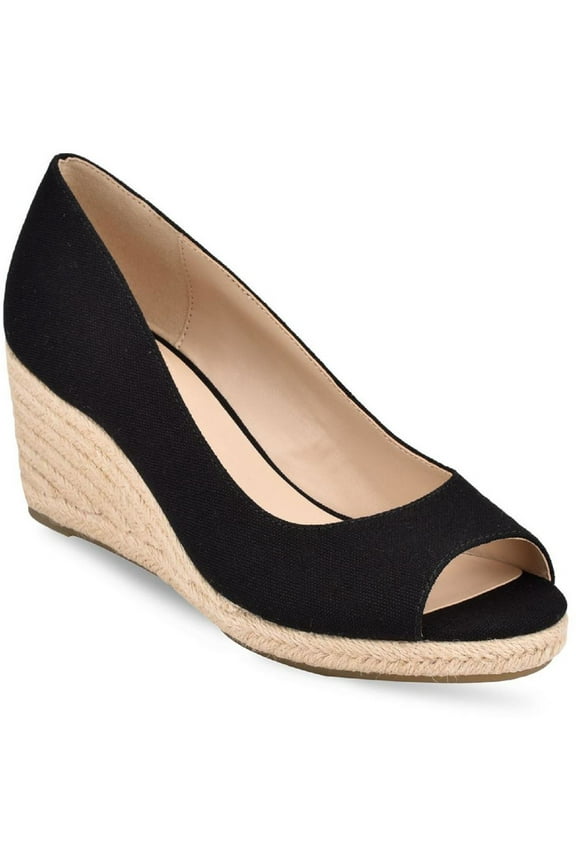 Womens Black 1/2" Platform Padded Breathable Nuri Wedge Slip On Espadrille Shoes 8 M