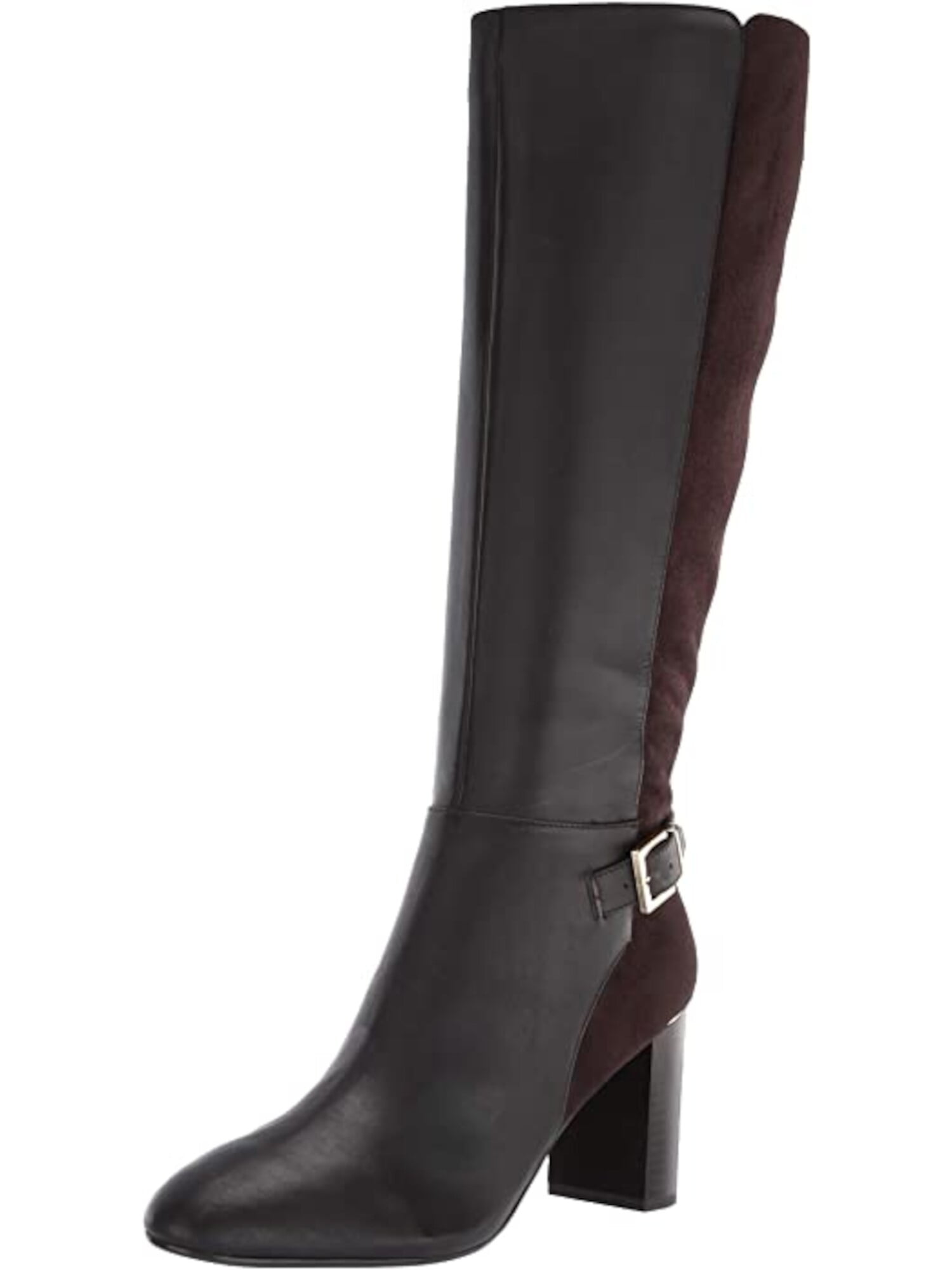 BANDOLINO Womens Brown Buckle Accent Bilya Almond Toe Block Heel