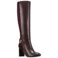 thumbnail image 1 of BANDOLINO Womens Burgundy Two Toned Biyla Almond Toe Block Heel Zip-Up Leather Boots 8 M, 1 of 4